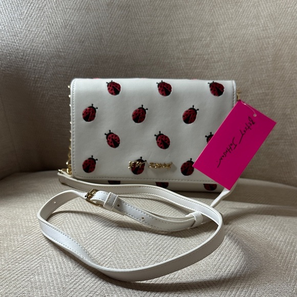 Betsey Johnson White and Red Ladybug 🐞 Crossbody Bag - Picture 2 of 11